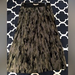 Camo Print Midi Skirt